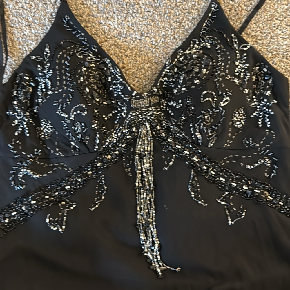 Vintage Sue Wong Nocturne Silk Black Beaded Formal Gown Sz 10 - Picture 13 of 13